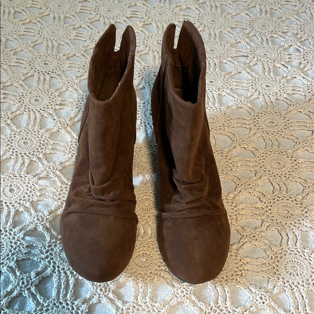 Sugar Brown Ankle Booties with Western Flair